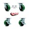 Service Caster 5 Inch Green Poly on Steel Caster Set with Roller Bearings 2 Swivel Lock 2 Brake SCC-30CS520-PUR-GB-BSL-2-TLB-2 - alternate 2